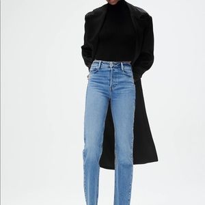 ZARA JEANS STRAIGHT HIGH RISE BLUE DENIM